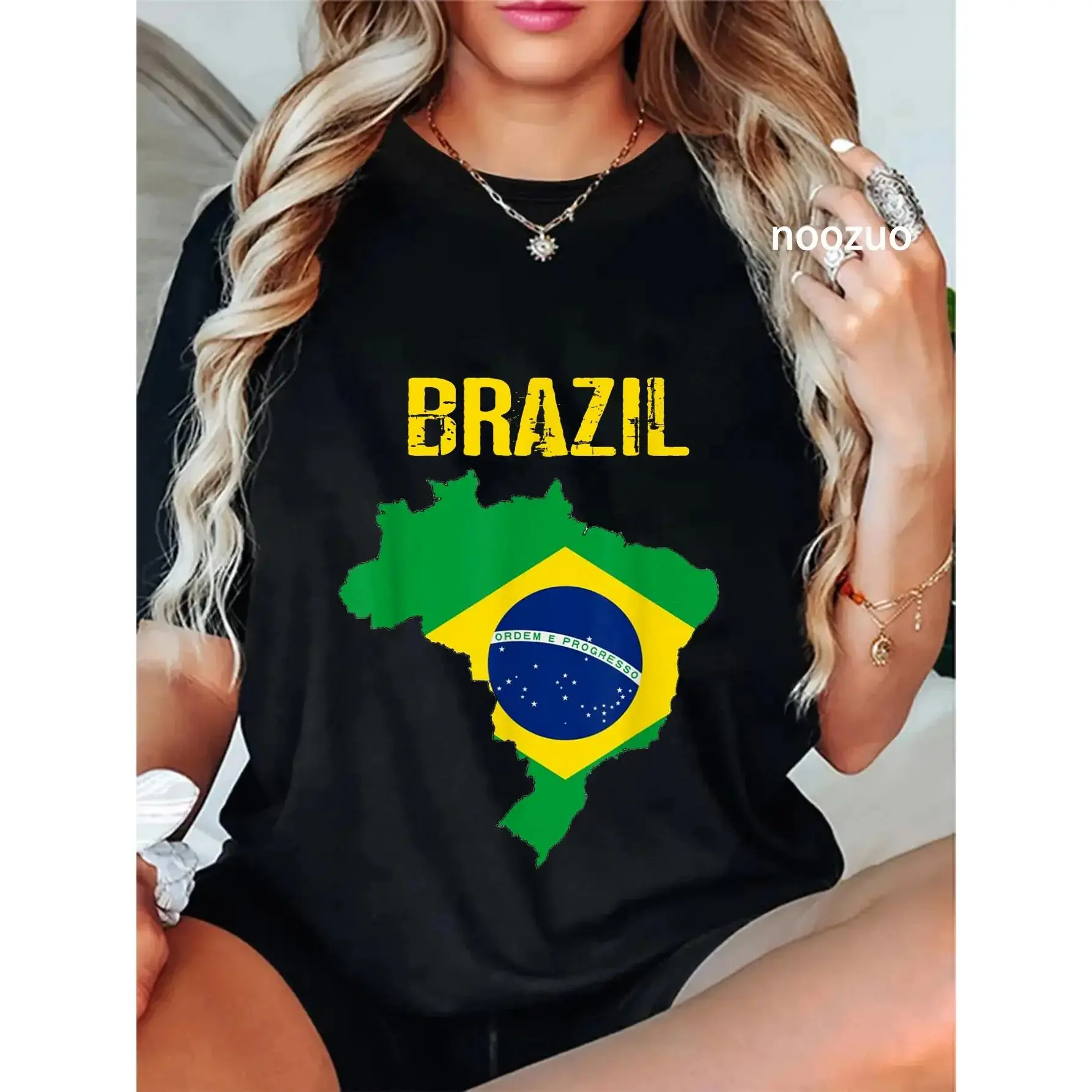 100% Cotton Brazil Flag tshirt, Brazil t-shirt, brazil shirt for women T-Shirt