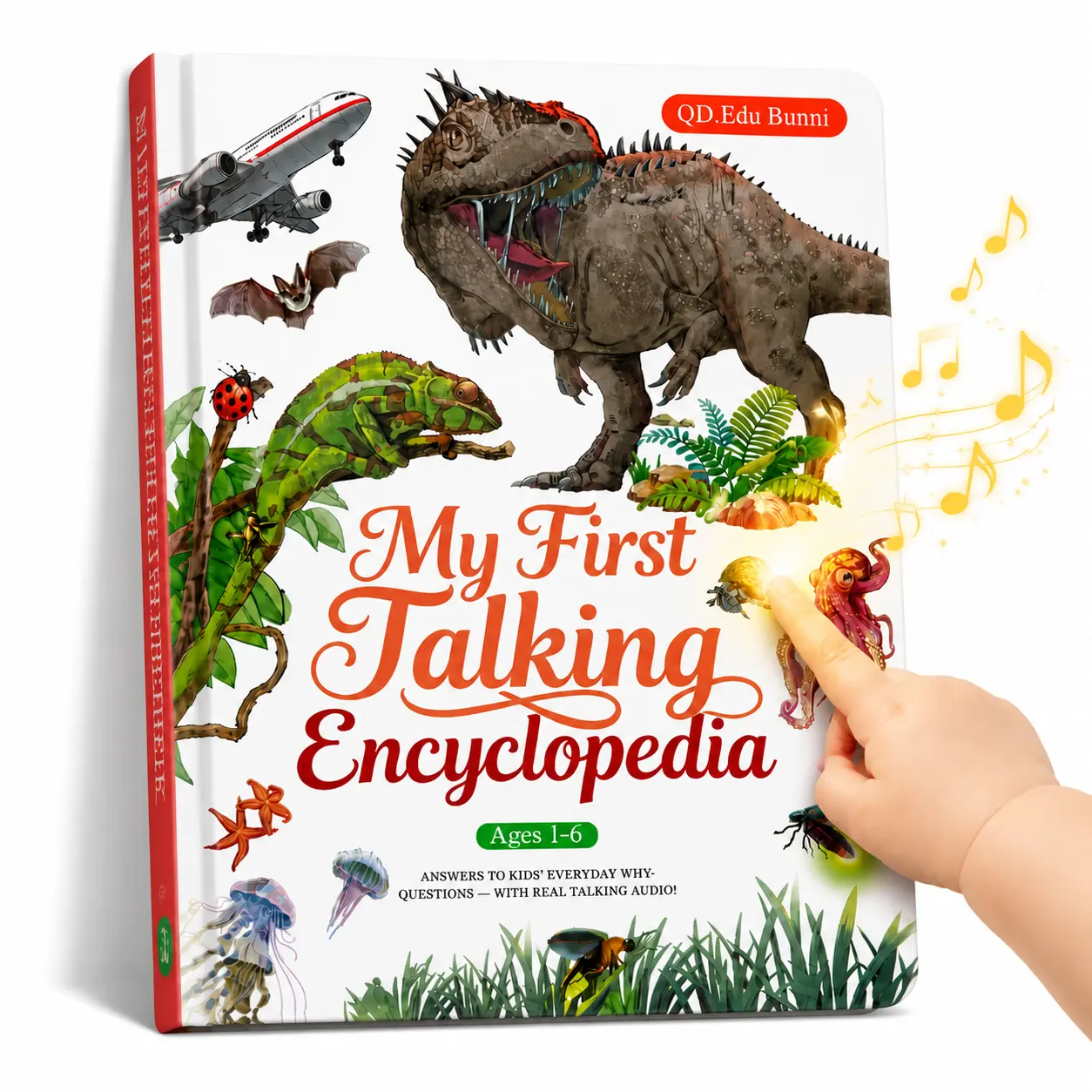 My First Talking Encyclopedia for Kids Ages 3+, Rechargeable Educational Toy and Language Learning Toy with 13 Topics and 6 Songs, Interactive Audio Book for Birthday and Holiday Gifts
