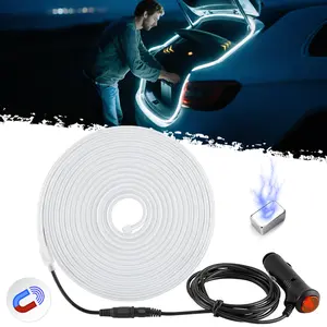 DIBMS 168inch Dynamic LED Car Trunk Light Strip White Magnetic Sensor Automatic Shut-Off Start-Up Function Decorative Ambient Lighting Strip, Interior Led led lights for cars