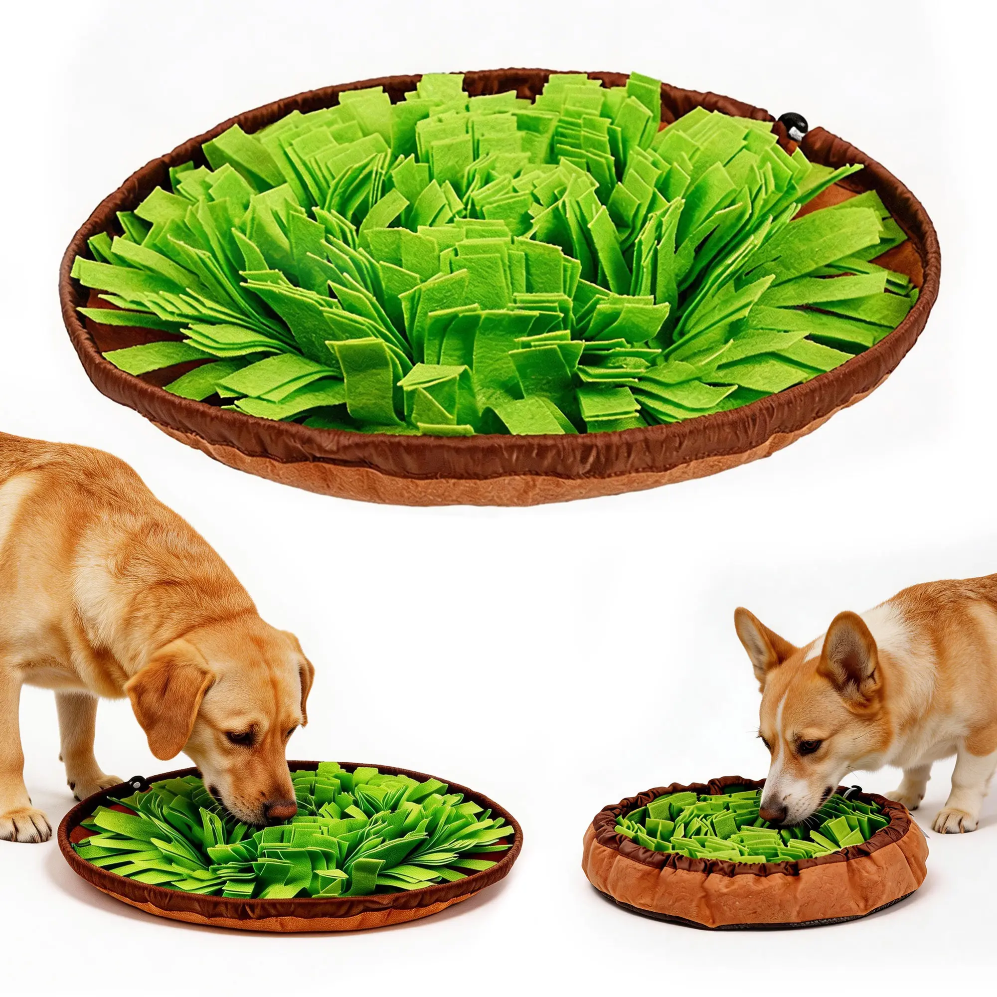 Potaroma Snuffle Mat for Dogs, Interactive Slow Feeder Sniffing Pad with Adjustable PP Belt, Non-slip Foraging Toy for Large Dogs & Puppies, Stress Relief & Easy Storage