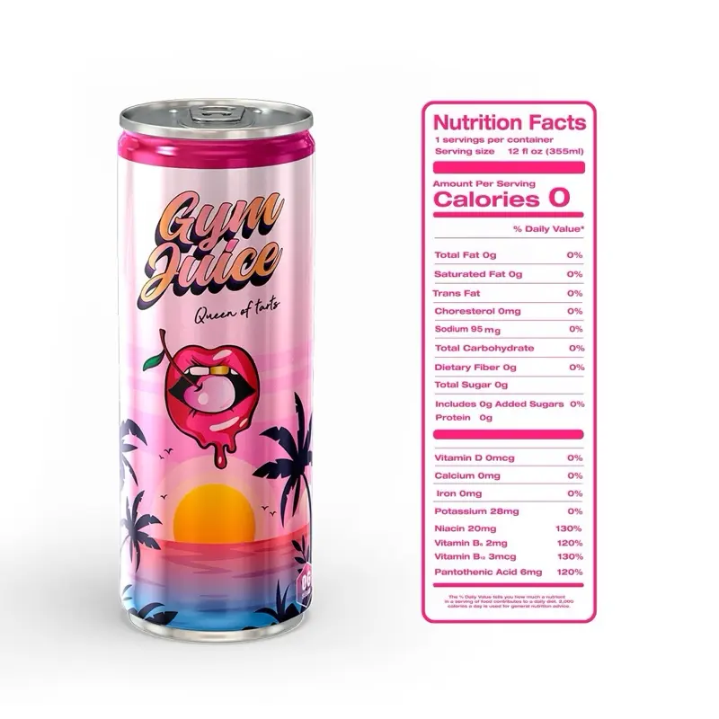 Gym Juice Energy Beverage - 9-Pack with Sugar-Free Options, Zero Calories, Gluten Free (No Added Sugar) Vitamin Sweet Healthy