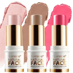 Sam Sugar Highlighter Contour Stick, Face Brightening Sculpting Concealer Blush Multi-Functional Makeup Stick, Beauty Essentials