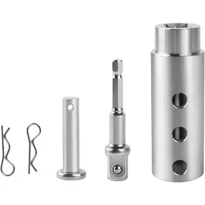 GJANSH Trailer jack drill adapter, compatible with 1-inch drive shaft, Turbo, ez crank jack adapter tools and 1/2-inch socket drill bits,heavy-duty, suitable for RVs, construction,dump trailers (DIY, campervans),summervibes