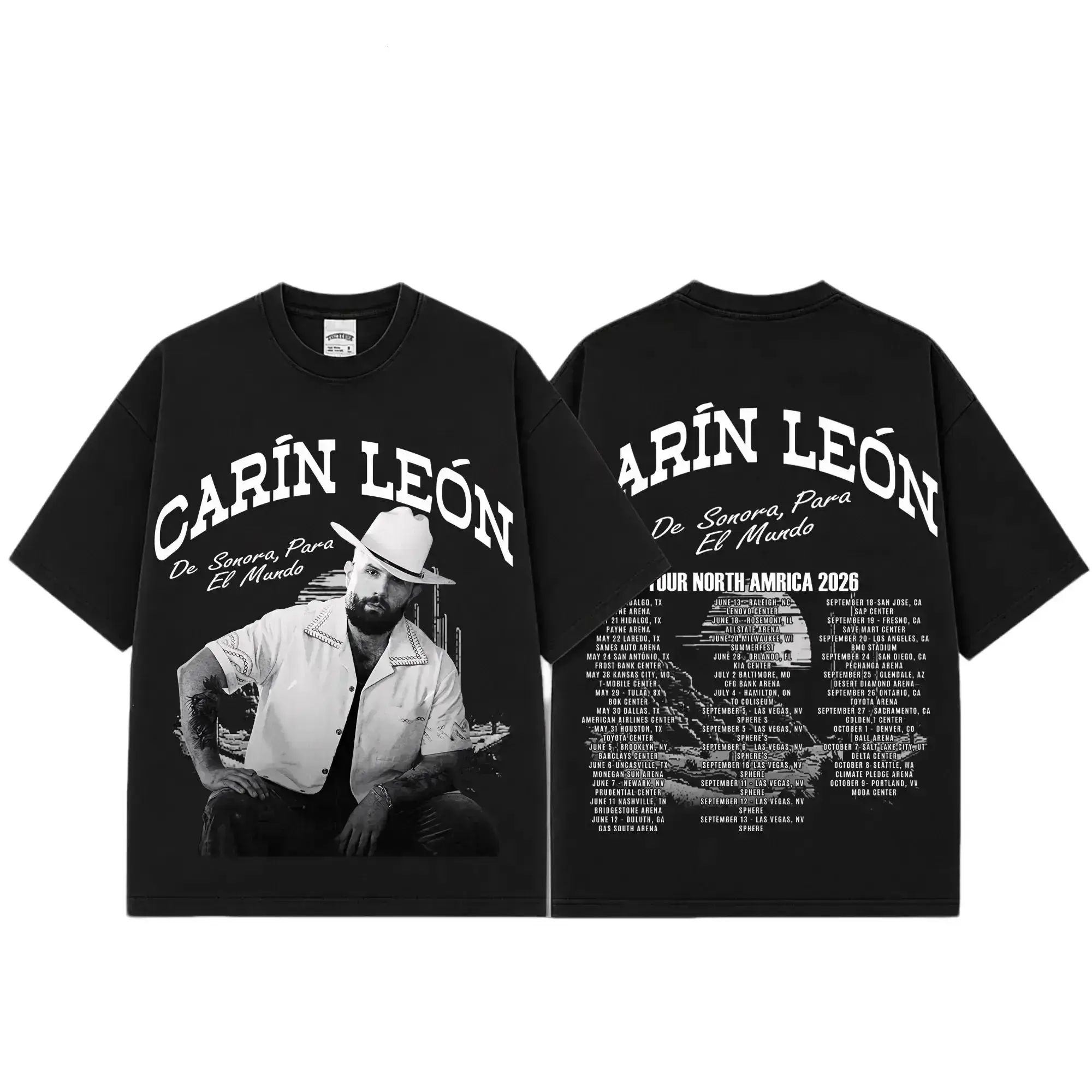 [Free Ship] Carín León De Sonora Para El Mundo North America Tour 2026 Cotton T-Shirt, Regional Mexican Music Fan Tee, Música Mexicana Concert Shirt, Country Mexico-Style Tour Merch