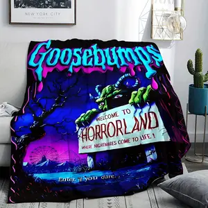 Goosebumps Horror Park Themed Flannel Blanket - Machine Washable, Hypoallergenic,, Digital Printed, Four Seasons Multipurpose Polyester Office, Sofa, Bed, Travel Blanket 109