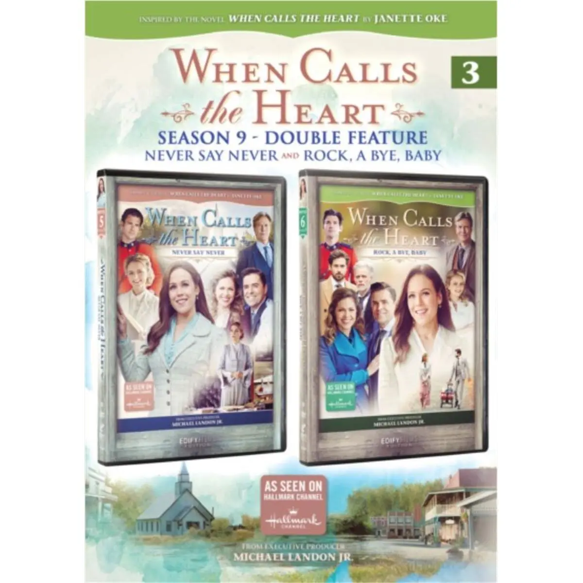 212 MAIN When Calls The Heart Season 9 Double Feature DVD Set, Edify Films Romantic Adventure Drama Starring Erin Krakow & Jack Wagner