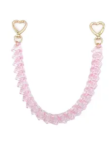 Acrylic Purse Chain Handbag Strap - Heart Bag Charm Keychain Accessories, Decoration Element, 12.4 Inch Extender Chains Replacement, Acrylic Charms