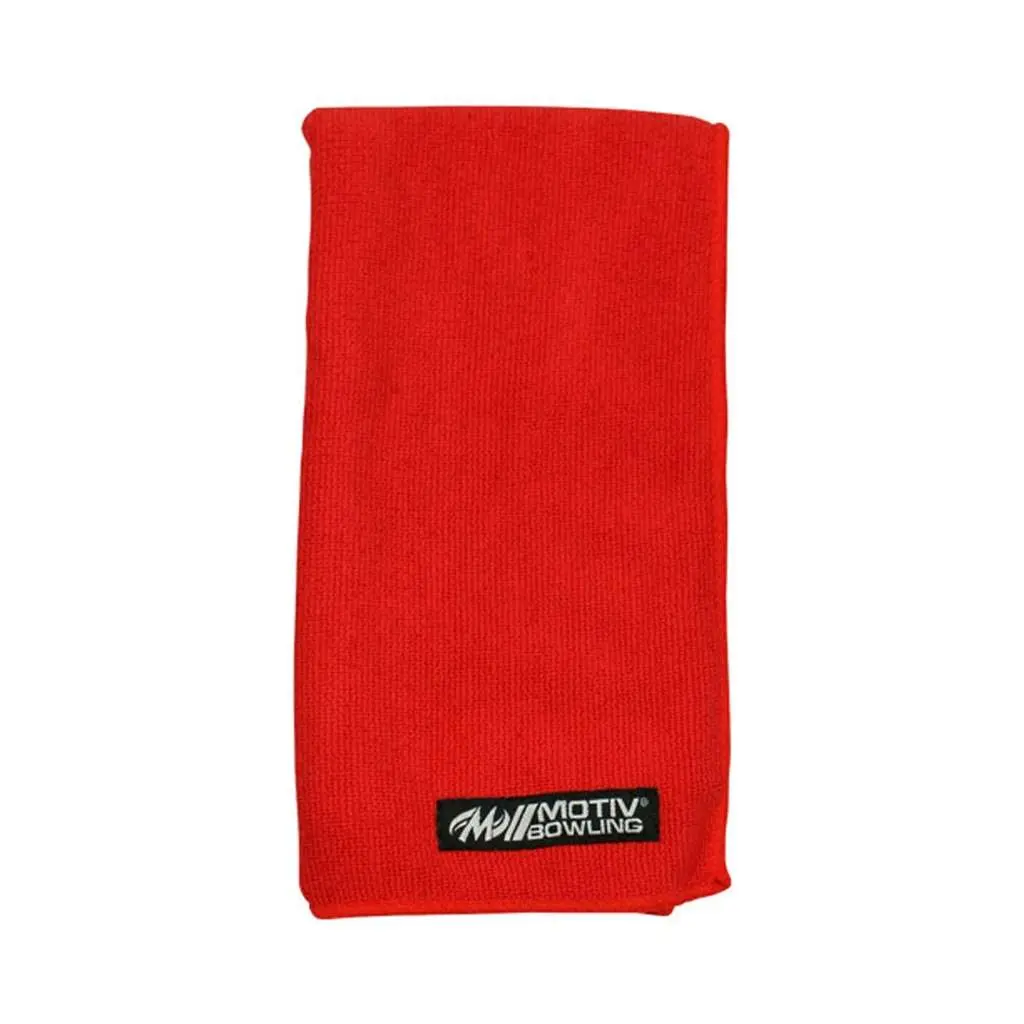 Motiv Rally Microfiber Sports Towel - Red, 20x16 in (Larger Than Standard Size), Synthetic Fibers Material, Water-Absorbent for Bowling Sports Use
