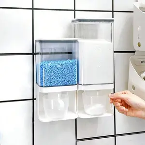 Large Capacity Laundry Powder Dispenser, Storage Dispenser, Wall Mounted Bead Distributor, Suitable for Kitchen Bedroom Bathroom Office Desk Use