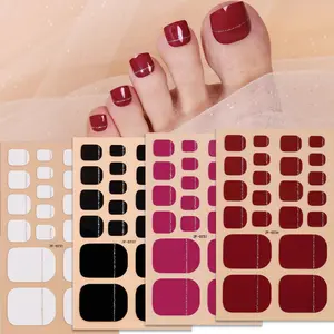 4 Piece Set of Self-Adhesive Nail Art Stickers, Nail Art Sheet, Nail Art Design, Simple Solid Color Toe Nail Decor for DIY Home Use, Perfect for Women's Nail Art