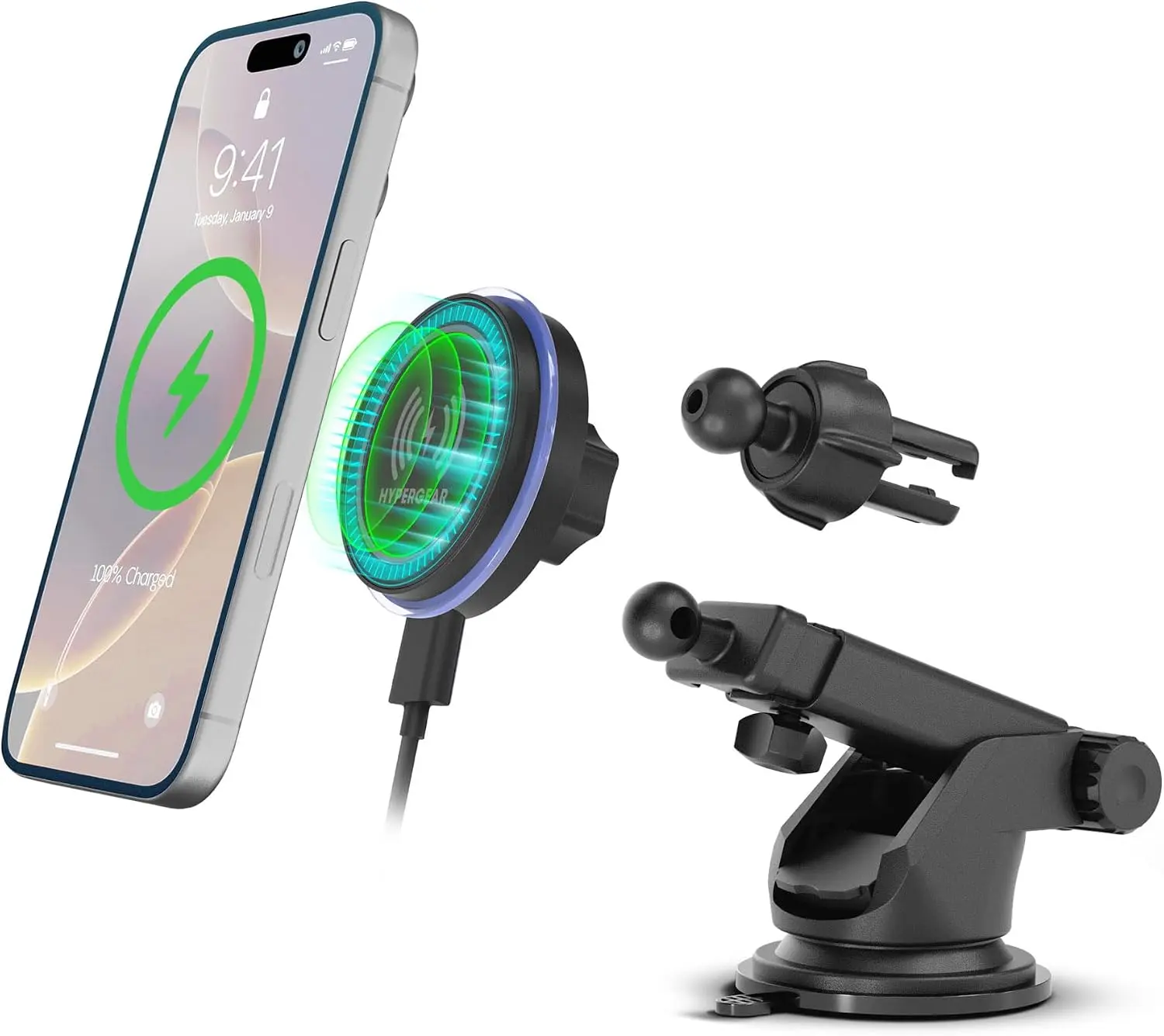 MaxCharge Wireless Charging Mount Kit Black