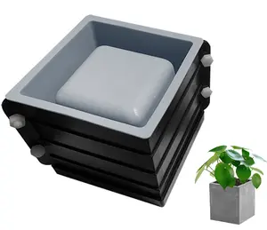 Silicone Square Concrete Molds for DIY Flower Pots and Succulent Planters - Cube Shape Jar Holder for Bonsai Decorating