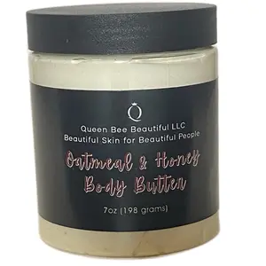 Oatmeal & Honey Body Butter - Fragrance-Free Body Care Moisturizer for Dry Skin, Nourishing Daily Moisture Product for Soft Skin (Single Item)