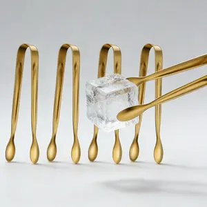 5pcs Golden Mini Serving Tongs - Elegant Stainless Steel Appetizer & Snack Servers for Weddings, Parties, and Charcuterie Trays Utensils