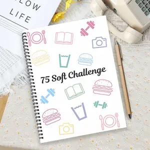 75 Challenge Daily Planner Journal A4 Notebook, Self Growth & Motivation Tracker, Spiral Weekly Calendar for Goal Setting, Reflection & Productivity