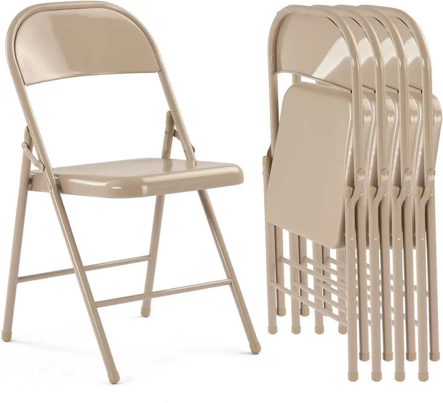 4/6 Pack Alloy Steel Folding Chair Combo, 350lb Capacity Metal Chairs, Unfold Ready Durable Space-Saving Seating for Home, Gatherings, Indoor & Outdoor Events, Easy to Use & Store