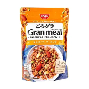 NISSIN CISCO GORO GURA Mixed Nuts Granola Cereal - Macadamia & Almond Flavor, 300g | High Fiber, Iron, 9 Vitamins | Nutritious Breakfast