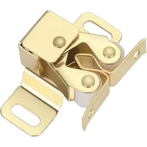 4PCS Cabinet Magnets, Quick and Easy Installation with Screws, Baby Cabinet Latch, Dual Ball Bearing Design Drawer Magnets Closure for Closet, Drawers, Cupboard (Gold Color)