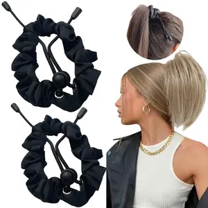 4Pcs Soft Elastic Hair Scrunchies for 4C Natural Hair Soft Hair Ties Better Than Silk for Thick Curly Hair Afro Puffs & Locs