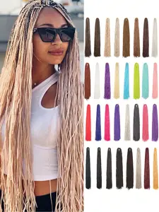 Long Micro 3X Pre-Looped Synthetic ZIZI Braids 24 30 Inch Thin Small Box Braid Crochet Twisted Hair Synthetic Braids Hair Extension For Women Girls Fashion Party Cosplay Hallowmas Christmas New Year Bohemian Box Braids
