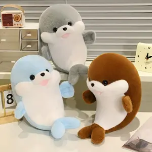 Adorable Seal Plush Toy - Soft Cuddly Stuffed Suitable for Aquatic-Themed Gift, Cozy Lying Seal Design, /Grey/, Perfect for Bedtime Companion & Decor for & (Birthday, Christmas)