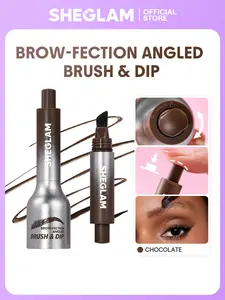 SHEGLAM Brow Fection Angled Brush & Dip-Chocolate Hair-Like Strokes Liquid Eyebrow Pen Easy To Color Long Lasting