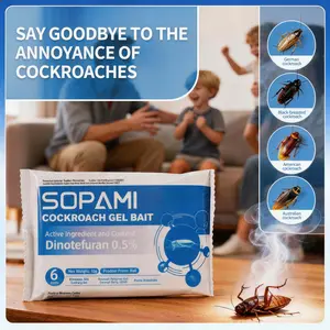 SOPAMI Insecticidal Bait - Small Size Roach Bait for Kitchen & Indoor Use with Dinetofuran 0.5% Active Ingredient No Magnets Cockroach Control Cockroach Exterminator