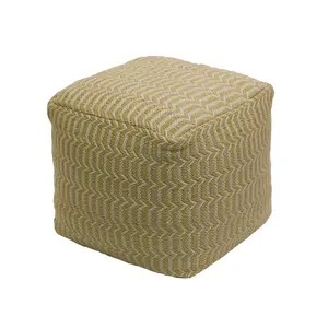 16 in. Sand Hand Woven Pouf Ottoman