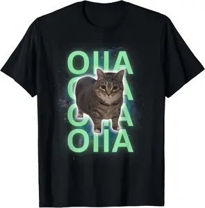 100% Cotton Spinning Cat Meme OIIAOIIA uiia Cat Brainrot Meme T-Shirt