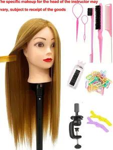 Cosmetology Mannequin Head with Hair, Adjustable Wig Head, 26-28 Inch Synthetic Hair, Ideal for Braiding & Hair Styling, Includes Stand for Training