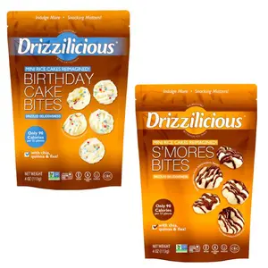 Birthday Cake & S’mores Flavors Drizzlicious Mini Rice Cakes Duo – Guilt-Free • Vegan • Gluten-Free • Allergen-Free • Only 90 Calories Per Serving