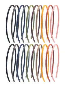 20 Pcs Matte Color Hairbands Set, Anti-Slip Teeth Design, Suitable for Daily Wear, Spa Dressing Up, All Seasons Use, Workout Headband