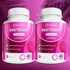 2 Pack Rosabella Organic Beetroot Capsules (1300mg) for Blood Flow & Heart Health