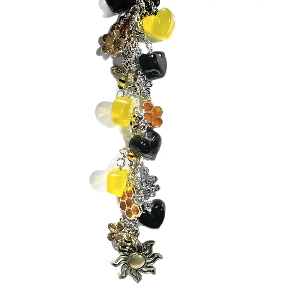 Single Dangle Charms and Custom Dangles for DIY Jewelry Making and Decoration - Colorful Flower Design with Rhinestone Center