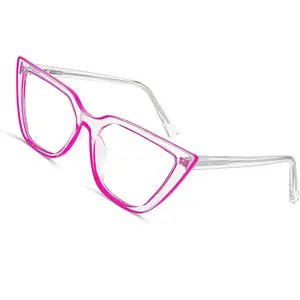 FEISEDY Women Cat Eye Blue Light Blocking Glasse Frame Fake Nerd Clear Square Computer Eyewear Anti Eyestrain B2353