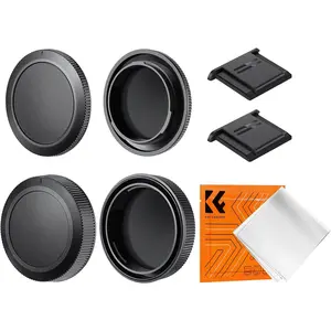 K&F Concept RF Mount Rear Lens Cap & Body Cap Cover & Hot Shoe Cover Kit, RF Lens Cap, RF Mount Back Cap, RF Cap for Canon EOS R50 R100 R10 R8 R7 R6 R6 II R5 R5C R3 RP