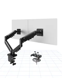 Flexispot Monitor Arm Mount for 17-32" Screen, Heavy Duty Gas Spring Adjustable Monitor Stand up to 19.8lbs, Desk Organizer for WFH & Gaming, VESA 75/100, Neck Pain Relief, Gift for BF, Space-Saving Desk Setup, Easy Install