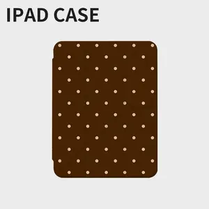 Vintage Polka Dot iPad Case, Foldable Shockproof with Pen Slot, Fits iPad 10/9/8/7, Air/10.9/11 Inch, Melamine Style Commuter Case
