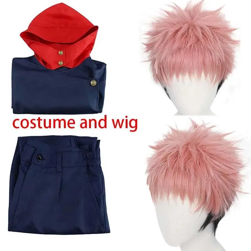 Anime Tokyo Itadori Yuji Cosplay Costume with Hooded Pants For Halloween Outfit School Carnival Uniform