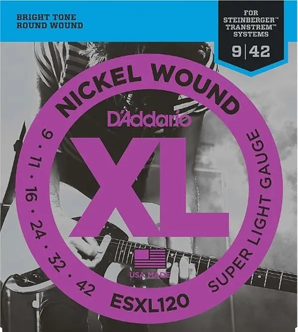 New D'Addario ESXL120 Steinberger Double Ball-End TransTrem Guitar Strings - ESXL120 - HeadlessUSA