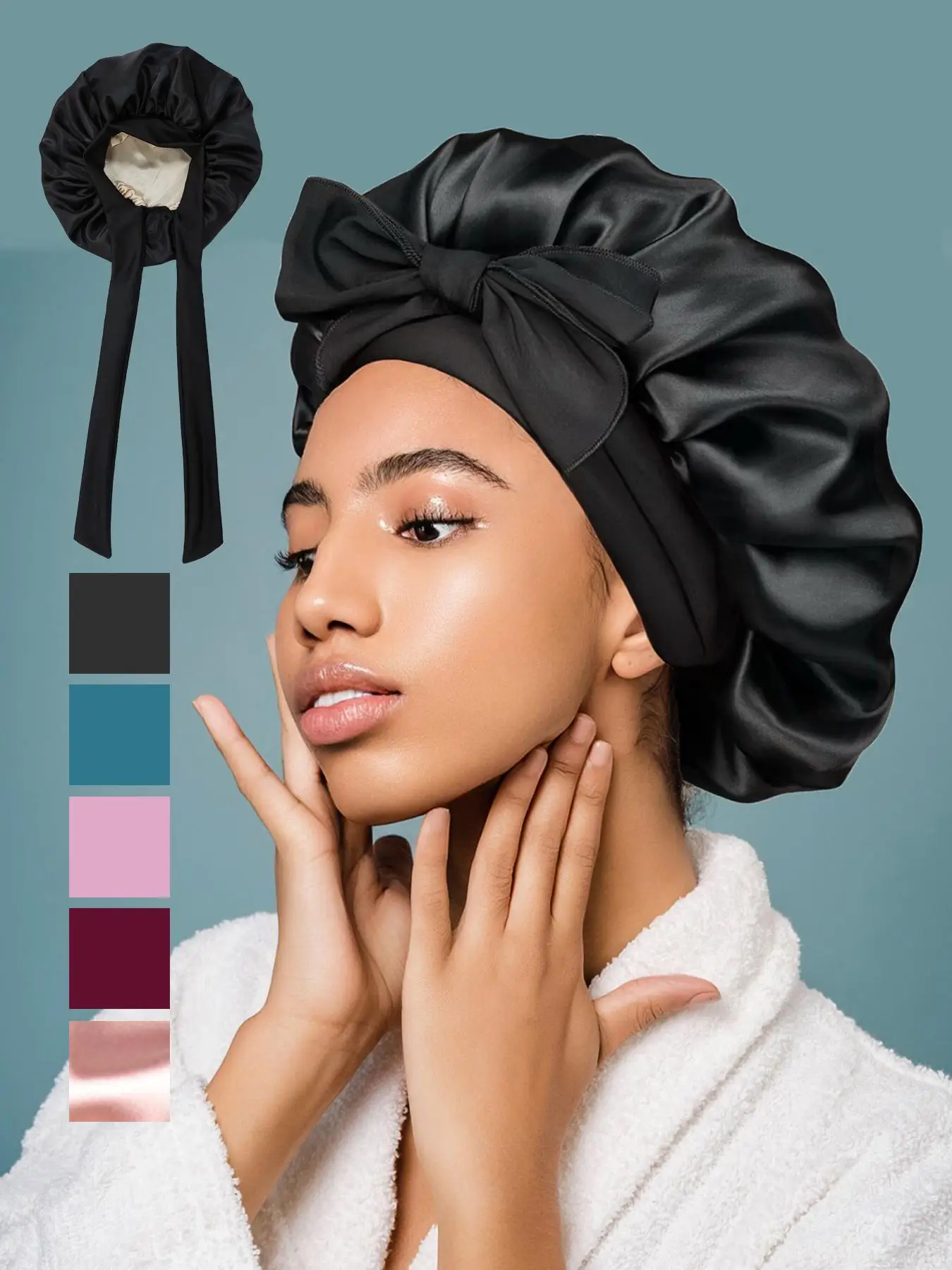 Women's Elegant Solid Color Sleeping Bonnet, Soft Comfy Elastic Hair Bonnet, Versatile Wide Band Hair Bonnet for Daily Sleeping Use, Adjustable Hair B