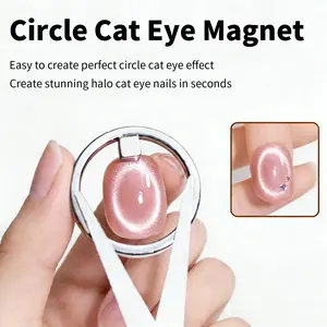 1Pc Nail Hollow Cat Eye Magnet, High Gloss Finish, One-Step Molding, for Salon & Home DIY Nail Art Use