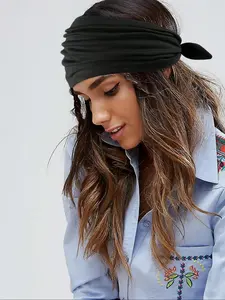 Butterfly Knot Design Extra Wide Headband, Knotted Headband, Women's Non-Slip Hair Scarf for Workouts, Made of Polyester Fiber