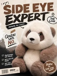 Qizai Inspired Brown Panda Plush Toy | 10 Inch Ultra Soft Stuffed Animal | Cute Panda Gift