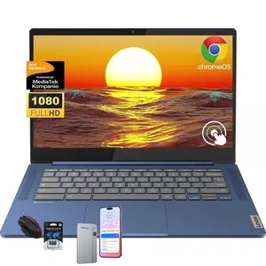 Lenovo 2026 Slim 3 14" FHD Touchscreen Chromebook | 8-Core MediaTek 520, Up to 16GB RAM, 64GB eMMC+128GB Micro SD, 13.5H Battery, WiFi 6, Chrome OS, Student Business Laptop with Bundle Accessory