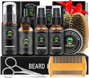Mayicivo Biethday Gifts,Beard Kit for Men Grooming & Care Set w/2 Pack Beard Serum, Wash, Oil, Balm, Comb, Brush, Scissor, Bag, EBook, Unique Birthday Gifts for Men Him Dad Husband Brother Christmas Stocking Stuffers