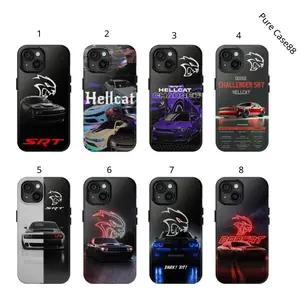 [Free Gift 5pcs Sticker] Hellcat Redeye Tough Case - Muscle Car Collage Racing Aesthetic Dual Layer Armor Cover for All iPhone 17 16 15 14 13 12 11 Pro Max Plus
