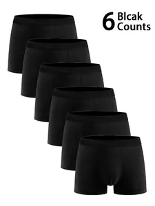 6-Pack Men's Solid Slim Fit Plain Briefs, Soft Skin-Friendly Material, Comfortable Daily Wear, Ideal for Home & Sports, Men's Underwear Set