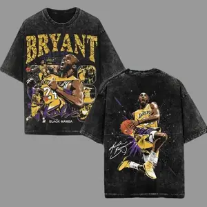 Kobe Bryant Black Mamba Lakers 24 Vintage Acid Wash Oversized T-Shirt and Hoodie, Heavyweight Cotton Retro Rap Tee Style Graphic, Premium Streetwear Basketball Gift for Men Women Fans