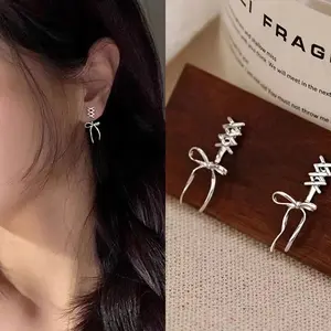 Women's Artificial Gemstone Bow Earrings - Elegant Minimalist, Multi-Layered Knot Design, Sweet Personality, Versatile Jewelry Accessory, Ideal Gift, Elegant Minimalist Earrings